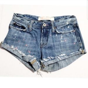 forever 21 cut off jeans shorts paint splatter